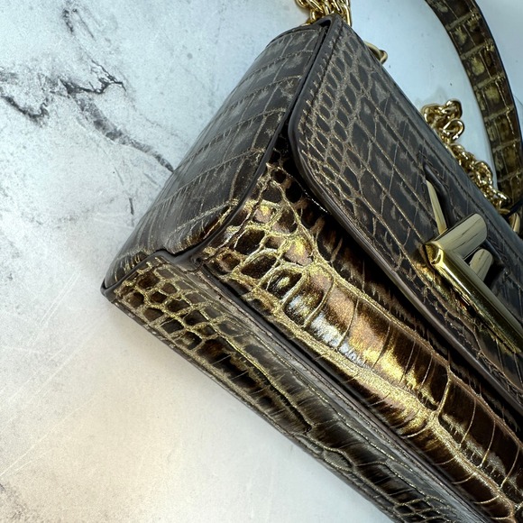 Louis Vuitton Alligator Twist Bag PM Mini Monogram Crossbody Gold Crocodile LV - Picture 10 of 16
